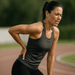 chica deportista con dolor lumbar - lumbalgia